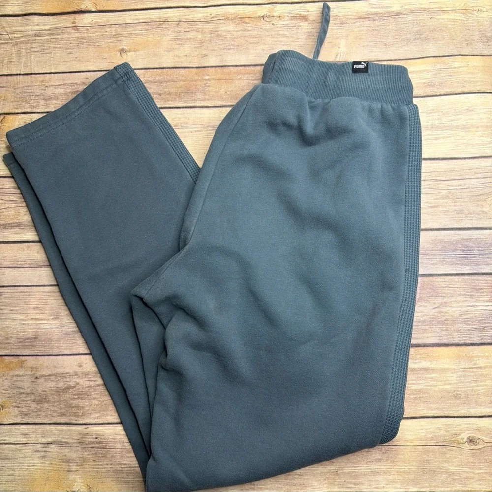 Puma Men's Dark Gray Fleece Joggers with Side Rib Panels - Picture 5 of 7